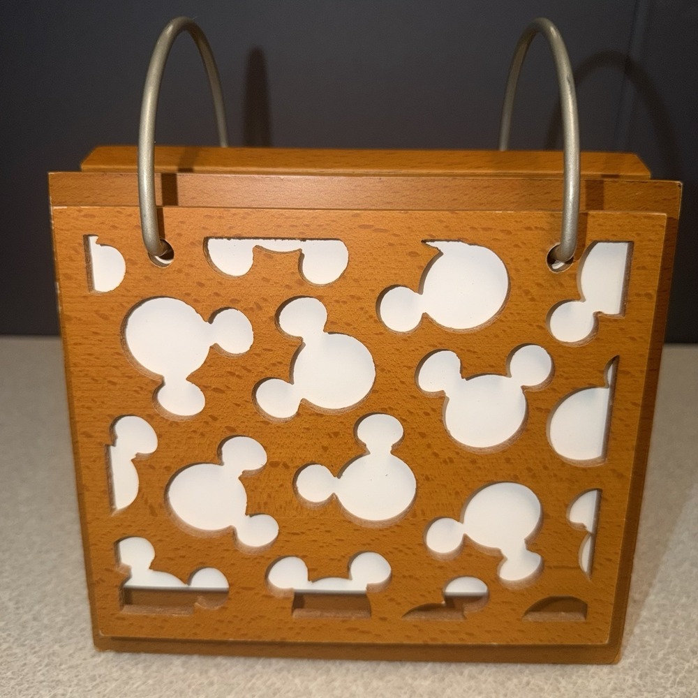 Disney Mickey Mouse Wooden Photo album Easel  Flip Dual Sided Photo Album 4x6